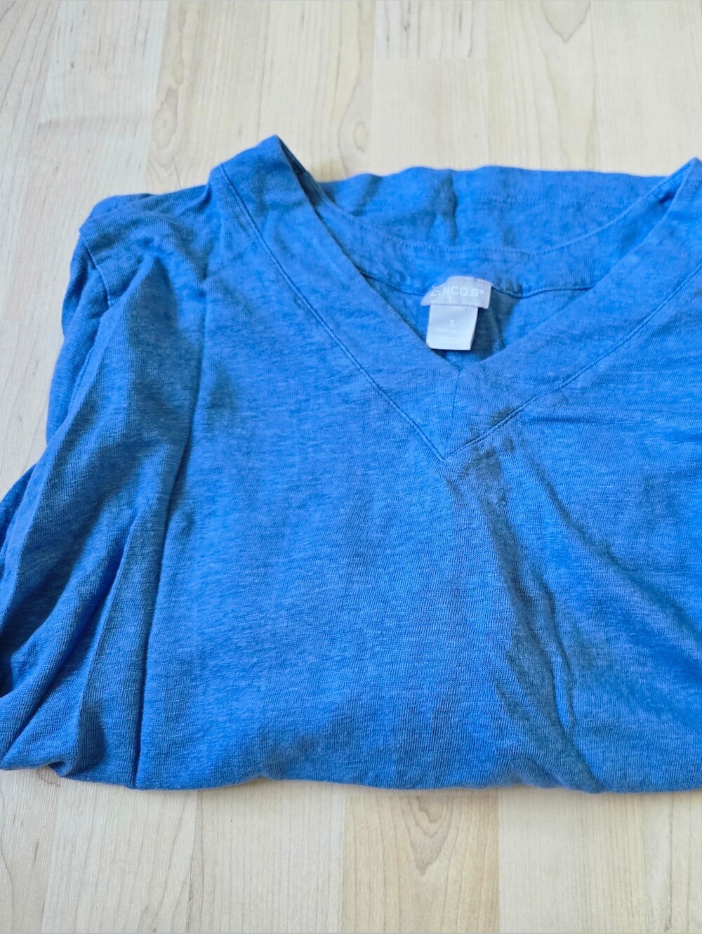 Chicos 100% Linen V Neck Top Size 3 (XL)